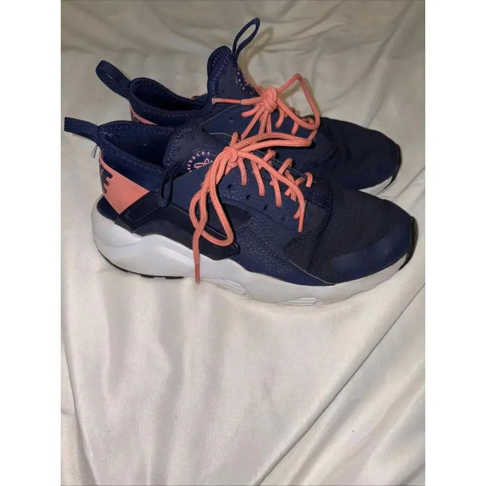 NEW Nike HUARACHE Run‎ GS Kids Shoes, BLUE/PINK SIZE 4Y